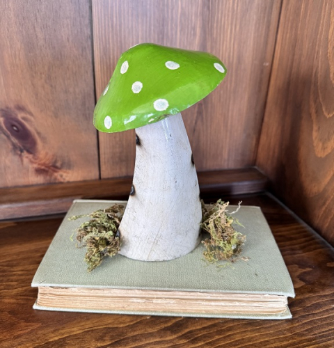 SPRING MUSHROOM LARGE 7"H RECYCLED METAL *NEW*